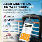 Untethered Cruise Luggage Tag Holders (6 Pack, Wide) | Clear Luggage Tags for Cruise Ships | Durable PVC Travel Bag ID Tags (6.3" x 3.5")