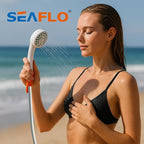 SEAFLO Portable Camping/Outdoor Shower, Rechargeable Battery, 2.64 Gallons Per Min, 40-Minute Runtime Outdoor Camping Pet Washing, Type-C Charging, 80" Hose (with or Without 2.6 Gallon Bucket)