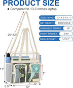 XCU Clear Bag for Stadium Events 12x6x12 Large Clear Tote Bag Transparent Lunch Bag Adjustable Straps for Concert Sports Work