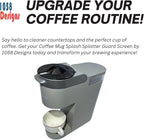 Coffee Mug Cup Splash Splatter Guard Screen compatible with Keurig and other single serve brewing machines by 1058 DESIGNS (Black)