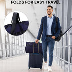 BALEINE 5PK Heavy Duty Garment Bag with Shoe Storage Travel Bag for Dresses, Suit, Coats Travel Essential (43", Blue)