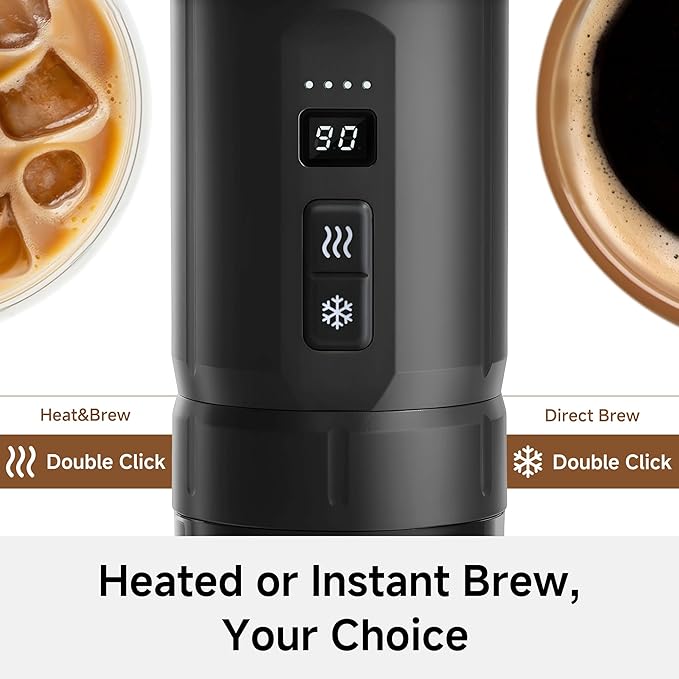 HIBREW H4C Ultra - Portable Electric Espresso Maker, 51mm Bottomless Professional Coffee Maker, USB-C Rechargeable for Ground Coffee,Compact for Camping and Travel,with Foldable Holder & Carrying Case