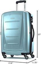 Samsonite Winfield 2 Hardside Expandable Luggage with Spinner Wheels, Ice Blue, Checked-Medium 24-Inch