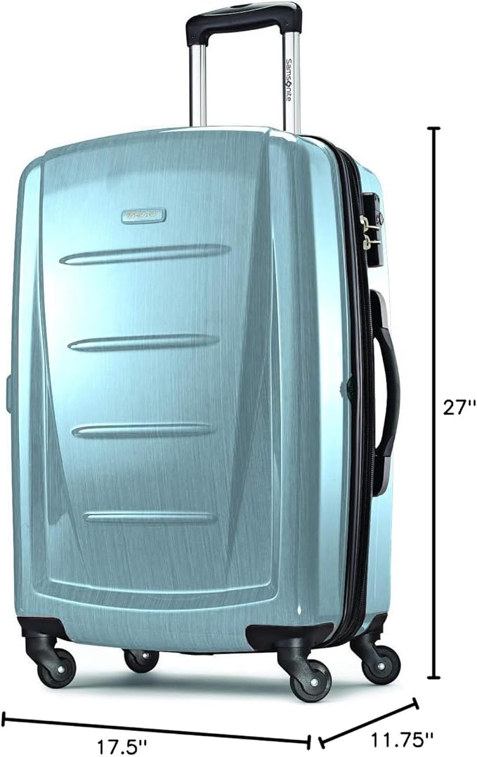 Samsonite Winfield 2 Hardside Expandable Luggage with Spinner Wheels, Ice Blue, Checked-Medium 24-Inch