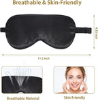 4 Pack Silk Sleep Mask - 100% Blackout, Zero Eye Pressure, Blindfold with Adjustable Strap, Super Soft Travel Eye Covers (Black, Pink, Blue, Purple)