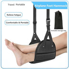 Foot Hammock for Aircraft Travel Car, with Storage Bag, Adjustable Portable Foldable Footrest Leg Rest, Removable Mat for Men and Women, Desktop Hammock Support for Travel, Cars and Home