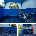 CAMPROS CP Upgraded 6/8 Person Camping Tents, Waterproof Windproof Family Tent with Larger Mesh Windows & Door, Double Layer, Easy Set Up, All-Season Dome Tent with Top Rainfly & Carry Bag