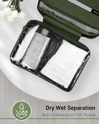 Maliton Toiletry Bag for Men & Women Travel Toiletry Bag Hanging Toiletry Bag Hygiene Organizer with 4 Compartments Waterproof Bathroom Shower Bag Large Toiletries Travel Bag (Olive Green)