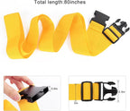 2Pcs Luggage Straps for Suitcase Travel Accessories TSA Approved, 80In Long Belts to Keep Your Suitcase Secure, Adjustable Bag Straps with Quick-Release Buckle for Travel Bag Closure, Yellow