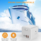 Outlet Extender USB C Wall Charger, Bototek Multi Plug Outlet Splitter 4AC Outlets with 4 USB Port, 20W USB C for Multiple Devices, 5-Sided Multi Plug for Cruise Home Office Dorm Room Essentials