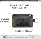 CHENSPRX Minimalist RFID Blocking Small Wallet with ID Window,WaterResistant Zip Id Case Wallet with Lanyard Keychain for Cards,Cash,Travel,Women,Men