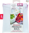 Joie Reusable Produce Bags 5pc Set, Sustainable, Nylon, Mesh, Machine Washable, Eco-Friendly, 5.5 x 6 inches