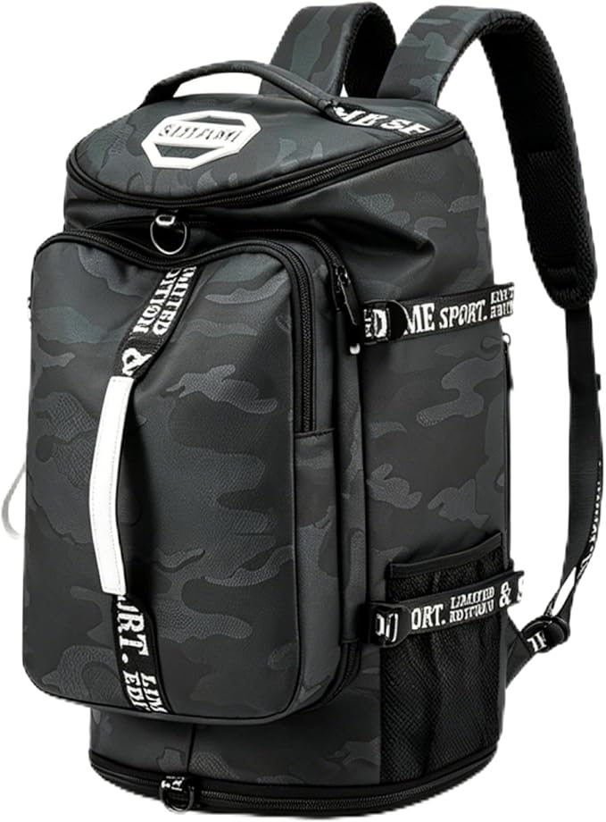 Gym Duffle Bag Backpack with Shoe Compartment,4 ways Travel Backpack for Women and Men,Multi-Functional Weekender bag with Waterproof Layer&Laptop Compartment for Fitness, Travel,Camping