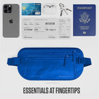 VENTURE 4TH Money Belt for Travel – Slim Hidden Under-Clothes RFID Blocking Anti-Theft Passport Holder & Travel Wallet Pouch for Men & Women to Protect Cash, Cards & Documents (Sleek Blue)