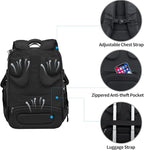 KROSER Travel Laptop Backpack 18.4 Inch XXXL Gaming Backpack with Hard Shell Saferoom RFID Pockets Water-Repellent Business College Daypack Stylish Laptop Bag for Men/Women-Black Red