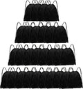 Grneric Black Drawstring Bags 28 PCS Drawstring Backpack Bulk String Backpack Cinch Bag Sackpack for Men Women Gym (Black)