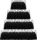 Grneric Black Drawstring Bags 28 PCS Drawstring Backpack Bulk String Backpack Cinch Bag Sackpack for Men Women Gym (Black)