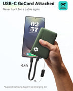 INIU Portable Charger, Ultra Slim 10000mAh 45W PD Power Bank, Fast Charging Mini Battery Pack, Travel Trip Accessories Ship Essentials for College Students Travelers Teen Boys Girls, Green