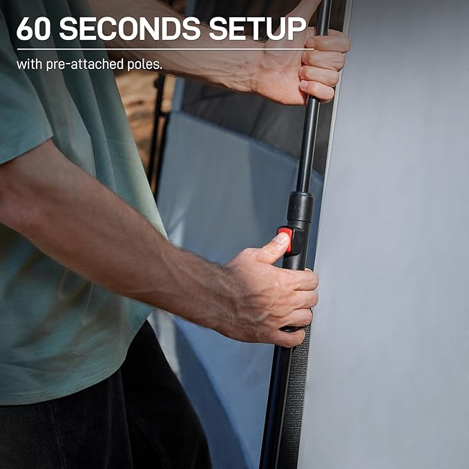 EVER ADVANCED Blackout 6 Person Camping Tent, Instant Cabin Tent for Family with Vestibule and Large Mesh Windows, 60s Easy Setup, Double Layer, Water-Resistant