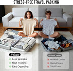 Veken 8 Set Packing Cubes for Travel Essentials, Suitcase Organizer Bags in 4 Sizes, Carry-On Luggage Accessories with Large Laundry & Hanging Toiletry Bag, Must-Have for Airplane, Road Trip & Camping