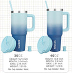BJPKPK Tumbler With Handle 30 oz Stainless Steel Insulated Tumbler With Lid And Straw For Water Or Ice Coffee,Sky