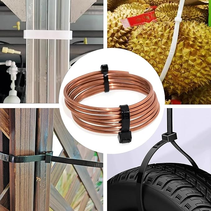 250lb White Zip Ties Heavy Duty 12 Inch Outdoor, Extra Large Cable Tie Wraps Long Plastic Wire Ties Wide Big Strong Thick Clear Zipties 50 Pack