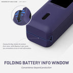 SIKAI CASE Silicone Case for Anker Laptop Power Bank (25,000mAh 165W) with 1/4" Nut Hole, SD/SIM Card Storage, Display Protection&Dustproof, Travel Protective Cover for Anker A1695 Power Bank (Purple)