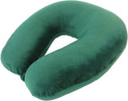 Wolf Essentials Adult Cozy Soft Microfiber Neck Pillow for Travel – Compact, Machine Washable - Perfect for Airplane, Car, or Home Use - Filled and Finished in The USA – Green