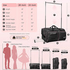 Fanwoli 28" Dance Bag with Garment Rack | Ultra-Light Collection| More Lightweight & Wear-Resistant| Ideal Competition Duffle Bag for Dancers Livestreamer Athletes