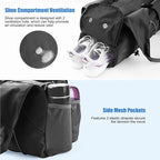 Forestfish Gym Bag For Women With Yoga Mat Holder & Shoe Compartment & Wet Dry Storage Pocket & Adjustable Strap