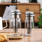 Bincoo Glass Cold Brew Coffee Maker with Extended Fine Mesh Filter, Tea Infuser Bottle Iced Coffee Maker with Thick Borosilicate Glass (750ml/24oz)