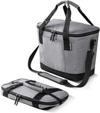CleverMade Tahoe Collapsible Cooler Bag – Medium Portable Cooler Bag for Travel, Foldable Insulated Cooler for Beach, Picnic & Road Trips, Holds Up to 30 Cans, Leakproof Soft Carry Cooler