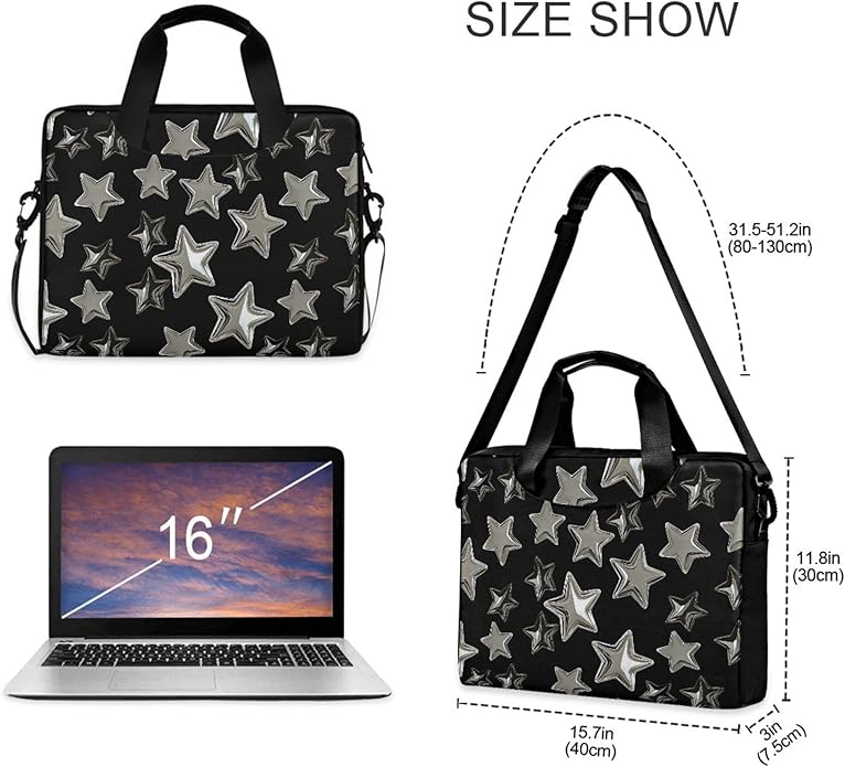 MNSRUU Laptop Bag for 15.6 inch Black Gothic Bats