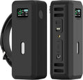 Silicone Case for Anker 737 Power Bank (24,000mAh 3-Port) 1/4-inch nut Hole, SD/SIM Card Storage Reserved Compatible with Anker 737 Power Bank Travel Protective Cover Dustproof with Handle (Black)