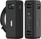Silicone Case for Anker 737 Power Bank (24,000mAh 3-Port) 1/4-inch nut Hole, SD/SIM Card Storage Reserved Compatible with Anker 737 Power Bank Travel Protective Cover Dustproof with Handle (Black)