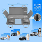 Dog Car Seat Cover for Back Seat with Hard Bottom,Waterproof Back Seat Extender for Dogs,Dog Hammock Dogs Bed for Cars, SUVs,Pet Seat Cover for Back Seat Holds 400lbs with Mesh Window & Pocket-Grey