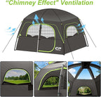 CAMPROS CP Upgraded 6/8 Person Camping Tents, Waterproof Windproof Family Tent with Larger Mesh Windows & Door, Double Layer, Easy Set Up, All-Season Dome Tent with Top Rainfly & Carry Bag