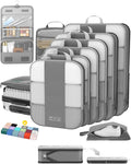 10 Set Compression Packing Cubes for Travel Essentials,Compressible Expandable Packing Cubes for Suitcase,OlarHike Luggage Organizer Bags for Travel,Handy Helper for Organizing Clothes(Gray)