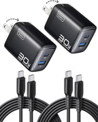 INIU Pocket Size 5000mAh 20W PD Fast Charging Power Bank & 2-Pack 30W PD Fast Charging, [USB-C + USB-A] Wall Charger Combo