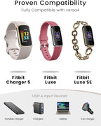 Sinoacc Charger for Fitbit Charge 6/5/Luxe Smartwatch Charger 3.3Ft USB Magnetic Wireless Fast Charging Cable Cord for Charge 5/Luxe/6 Fitness & Health Tracker-2pack