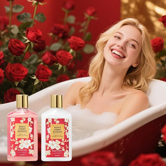 Gifts for Women - 27 Pcs Bath and Body Gifts Basket Set, Rose Spa Gifts Set Skin Care Set for Women, Gift Baskets Set for Mom | Gifts for Birthday, Christmas Gift, Mothers Day, Valentines Day Gift