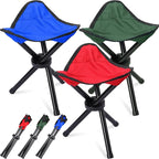 Beeveer 3 Pack Folding Camping Stool Portable Small Collapsible Chair Tripod Stool Hiking Chair for Fishing, Beach, Picnic, Outdoor, Gardening and Travel