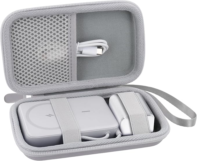 co2CREA Case for Anker Zolo Magnetic Power Bank Wireless Portable Charger, Hard Travel Case Compatible with Anker 5,000mAh / 10,000mAh Magsafe Battery Pack (White Case)