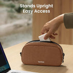 tomtoc Electronics Organizer Travel Case Performance, Water Resistant Bag Cable Tech Pouch Accessories, Carry Storage for Cord, Phone, Cables, Airpods, USB Flash Drive, Daily Items