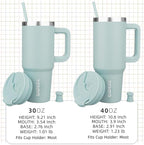 BJPKPK 30 oz Tumbler With Handle Insulated Tumblers With Lid And Straw Stainless Steel Thermal Cup,Blue Haze