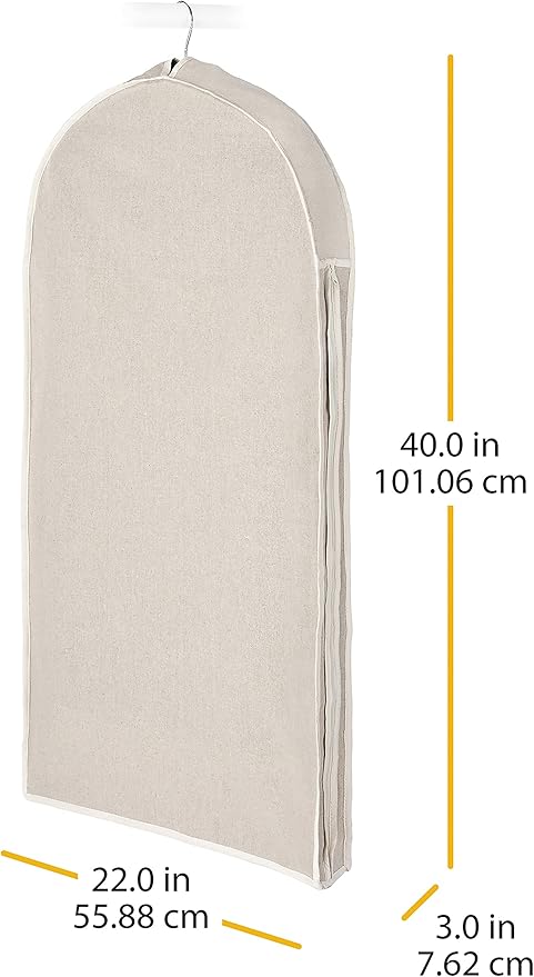 Whitmor Zippered Garment Bag Natural Linen,Large,(Pack of 4)