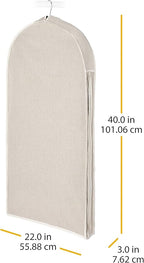 Whitmor Zippered Garment Bag Natural Linen,Large,(Pack of 4)
