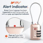 TSA Accepted Luggage Travel Lock, Set-Your-Own Combination Lock for School Gym Locker, Luggage Suitcase Baggage Locks, Filing Cabinets, Toolbox, Case (Titanium, 2 Pack)