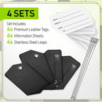 Untethered 4-Pack Luggage Tag Set | Durable Luggage Tags for Suitcases & Travel Bags | Bag Tag & Name ID Identifiers | Suitcase Tags for Easy Luggage Identification