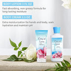 Bath & Body Kit, 3 Fl Oz, Ideal Skincare Gift Home Spa Set, Includes Body Lotion, Shower Gel, Body Cream, and Fragrance Mist, Birthday Mother's Valentine's Day Gifts(City of Love)